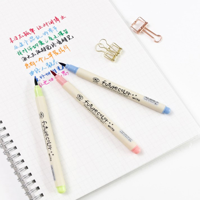 Set flomastera u boji s mekim kistom za crtanje, natpisi, kaligrafske boje, papirna oprema, školski kućni DIY likovni pribor A6805