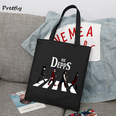 The Depps Johnny Depp Characters Crosswalk Graphic Canvas Tote Tote Shoulder Bag Edward Scissorhands Magician Pirate Shopper Bags