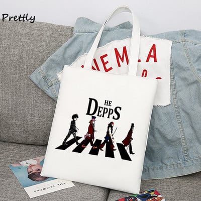 The Depps Johnny Depp Characters Crosswalk Graphic Canvas Tote Tote Shoulder Bag Edward Scissorhands Magician Pirate Shopper Bags