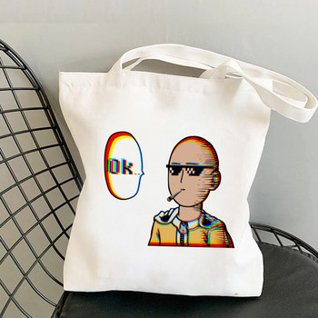 One Punch Man τσάντα για ψώνια bolsas de tela τσάντα tote καμβά μπόλσα τσάντα γιούτας ύφασμα επαναχρησιμοποιήσιμη γιούτα