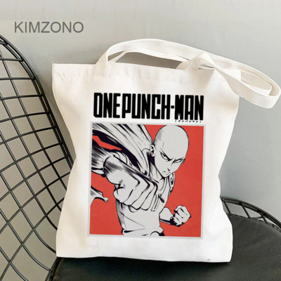 One Punch Man bevásárlótáska bolsas de tela kézitáska tote vászon bolsa juta táska táska szövet újrafelhasználható juta egyedi