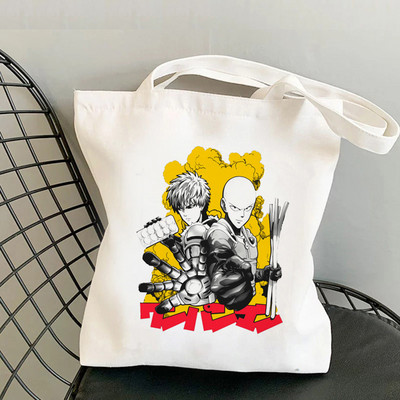 One Punch Man iepirkumu soma bolsas de tela rokassomu tote canvas bolsa džutas soma maiss audums atkārtoti lietojams džutas pēc pasūtījuma