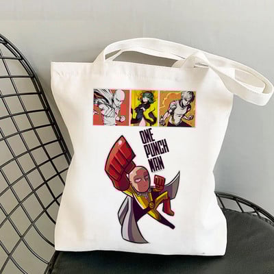 One Punch Man iepirkumu soma bolsas de tela rokassomu tote canvas bolsa džutas soma maiss audums atkārtoti lietojams džutas pēc pasūtījuma