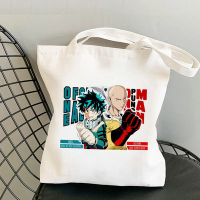 One Punch Man iepirkumu soma bolsas de tela rokassomu tote canvas bolsa džutas soma maiss audums atkārtoti lietojams džutas pēc pasūtījuma