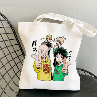 One Punch Man iepirkumu soma bolsas de tela rokassomu tote canvas bolsa džutas soma maiss audums atkārtoti lietojams džutas pēc pasūtījuma