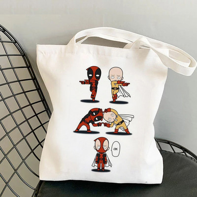 One Punch Man iepirkumu soma bolsas de tela rokassomu tote canvas bolsa džutas soma maiss audums atkārtoti lietojams džutas pēc pasūtījuma