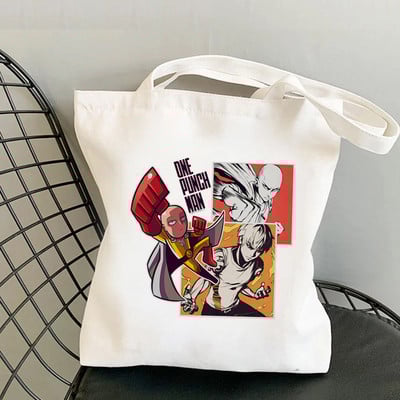 One Punch Man iepirkumu soma bolsas de tela rokassomu tote canvas bolsa džutas soma maiss audums atkārtoti lietojams džutas pēc pasūtījuma