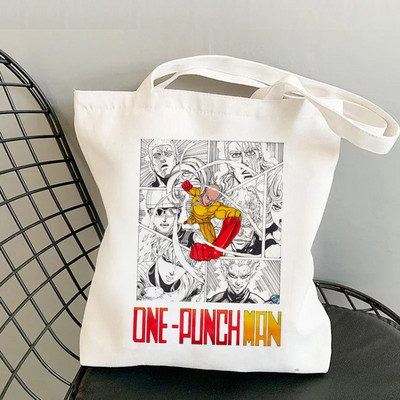One Punch Man iepirkumu soma bolsas de tela rokassomu tote canvas bolsa džutas soma maiss audums atkārtoti lietojams džutas pēc pasūtījuma