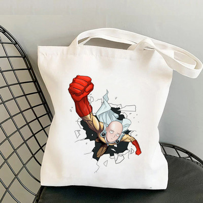 One Punch Man iepirkumu soma bolsas de tela rokassomu tote canvas bolsa džutas soma maiss audums atkārtoti lietojams džutas pēc pasūtījuma