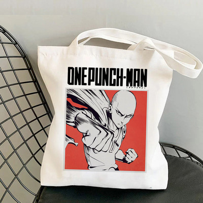 One Punch Man iepirkumu soma bolsas de tela rokassomu tote canvas bolsa džutas soma maiss audums atkārtoti lietojams džutas pēc pasūtījuma