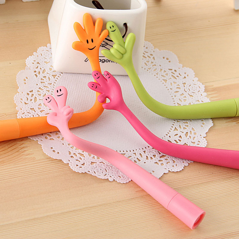 1kom Kreativna tiskanica crtana nasumično savijena olovka slatka kemijska olovka prst olovka zabavna gesta slatka smajli olovka školski uredski pribor