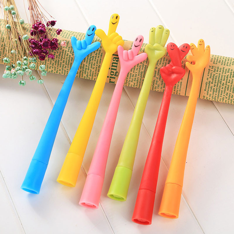 1kom Kreativna tiskanica crtana nasumično savijena olovka slatka kemijska olovka prst olovka zabavna gesta slatka smajli olovka školski uredski pribor