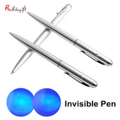 1 gab Creative Magic LED UV gaismas lodīšu pildspalva ar neredzamu tinti Secret Spy Pen Jaunums dāvanām skolas biroja piederumi