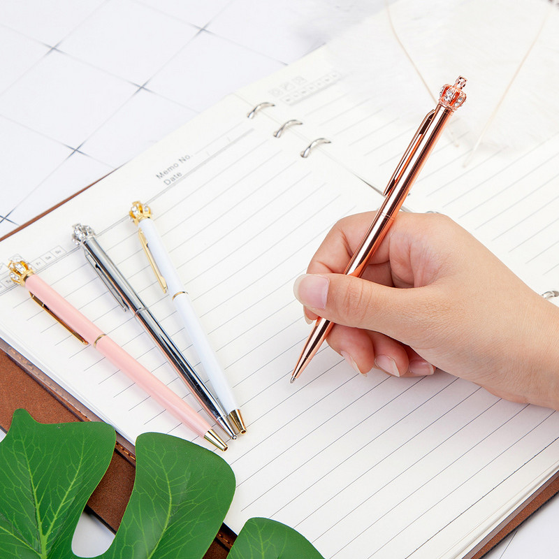 Kreativne 1,0 mm slatki kawaii dijamant Zlatna kruna kuglaste kemijske olovke Kemijska olovka za ured Školski pribor za pisanje Pribor