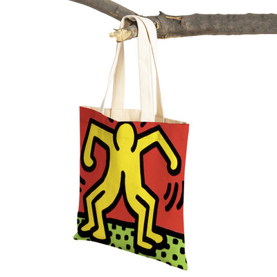 Šarena apstraktna umjetnička ženska torba za kupnju Višekratna modna dvostrana ispisna ležerna torbica od platna za studente