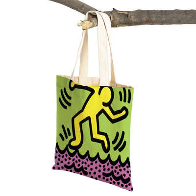 Šarena apstraktna umjetnička ženska torba za kupnju Višekratna modna dvostrana ispisna ležerna torbica od platna za studente