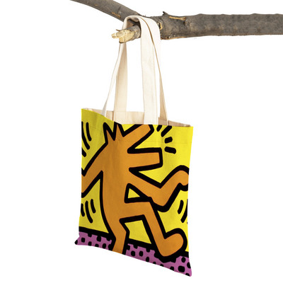 Šarena apstraktna umjetnička ženska torba za kupnju Višekratna modna dvostrana ispisna ležerna torbica od platna za studente