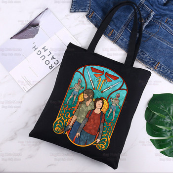 The Last of Us Joel Ellie Canvas Black Shopping Firefly Tote Bag Reusable Infected Stage 3 Shoulder Bag Fireflies Handbag