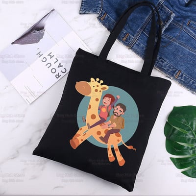 The Last of Us Joel Ellie Canvas Black Shopping Firefly Tote Bag Reusable Infected Stage 3 Shoulder Bag Fireflies Handbag