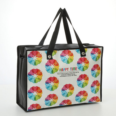 Επαναχρησιμοποιήσιμη τετράγωνη αναδιπλούμενη τσάντα αγορών Μη υφασμένη πτυσσόμενη τσάντα ταξιδιού τσάντα αγορών συνονθύλευμα έγχρωμη φορητή τσάντα αποθήκευσης