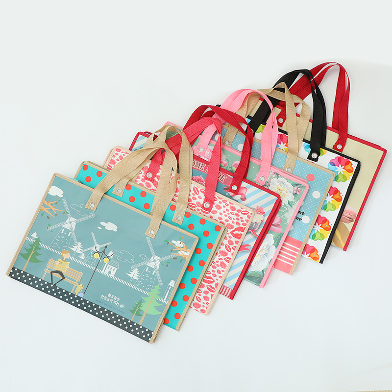 Επαναχρησιμοποιήσιμη τετράγωνη αναδιπλούμενη τσάντα αγορών Μη υφασμένη πτυσσόμενη τσάντα ταξιδιού τσάντα αγορών συνονθύλευμα έγχρωμη φορητή τσάντα αποθήκευσης