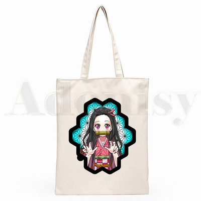 Japāņu anime Kimetsu No Yaiba Demon Slayer Grafiskā karikatūra Drukāt Iepirkumu somas Meitenes Mode Ikdienas iepakojums Rokassoma