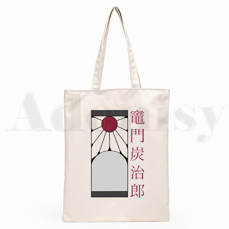 Japāņu anime Kimetsu No Yaiba Demon Slayer Grafiskā karikatūra Drukāt Iepirkumu somas Meitenes Mode Ikdienas iepakojums Rokassoma