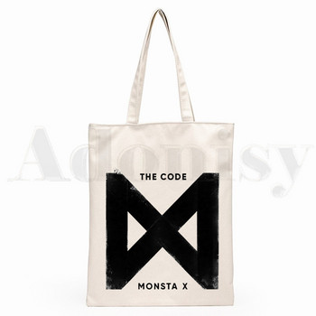 Kpop Monsta X K-pop Drop Shipping Graphic Cartoon Print Τσάντες αγορών Μόδα για κορίτσια Casual Pacakge Τσάντα χειρός