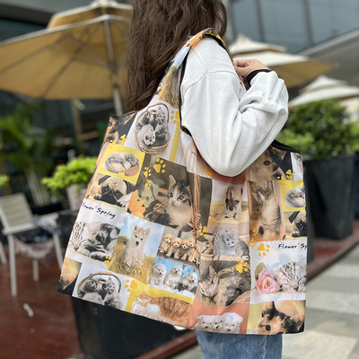 Teška torba za kupovinu namirnica za višekratnu upotrebu, sklopiva torba za kupnju, velika ručna torba od 50 funti, prijenosna ženska torba na rame, lagana i izdržljiva