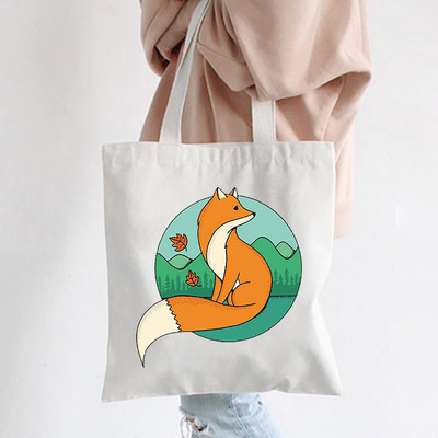 Hip hop platnene torbe Lady much Love Fox Harajuku Gothic Style Totes Bags Vintage Ženska torba za kupovinu Ručna torba