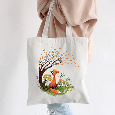 Hip hop platnene torbe Lady much Love Fox Harajuku Gothic Style Totes Bags Vintage Ženska torba za kupovinu Ručna torba