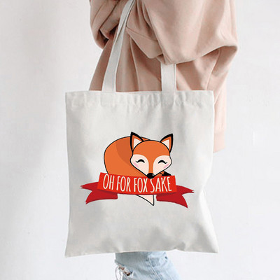 Hip hop platnene torbe Lady much Love Fox Harajuku Gothic Style Totes Bags Vintage Ženska torba za kupovinu Ručna torba