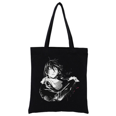 Japāņu anime Noragami Kawaii Stray God YATO Black Canvas Print Iepirkumu somas Meiteņu modes Dzīve Ikdienas iepakojums Rokassoma