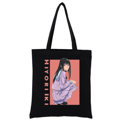Japāņu anime Noragami Kawaii Stray God YATO Black Canvas Print Iepirkumu somas Meiteņu modes Dzīve Ikdienas iepakojums Rokassoma