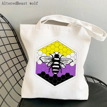 Γυναικεία τσάντα Shopper Pride Bee Hive Illustration Τσάντα Harajuku Shopping Canvas Shopper Τσάντα για κορίτσι Τσάντα ώμου Lady Bag