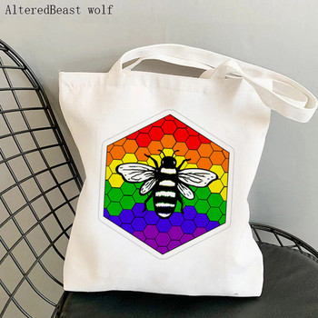 Γυναικεία τσάντα Shopper Pride Bee Hive Illustration Τσάντα Harajuku Shopping Canvas Shopper Τσάντα για κορίτσι Τσάντα ώμου Lady Bag