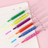 6 vnt Paryškinimo rašikliai Švirkšto dizaino žymekliai Fluorescenciniai rašikliai Kanceliarinės iškarpų knygos medžiaga Mokykliniai reikmenys