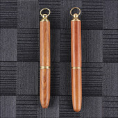 Kreativna mini kemijska olovka drvo+metal, kratka veličina 90 mm, džepna kemijska olovka za pisanje