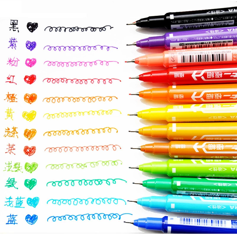 Leto 10 komada malih dvoglavih flomastera Uljna olovka u boji Trajne olovke za fino crtanje Likovni pribor Školski uredski pribor