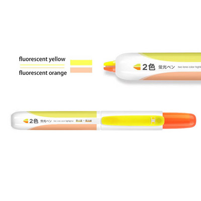 1 PC izcelšanas pildspalva 2 krāsu 1 fluorescējošie marķieri. Uzpildāmi izvelkami marķieri marķēšanai.