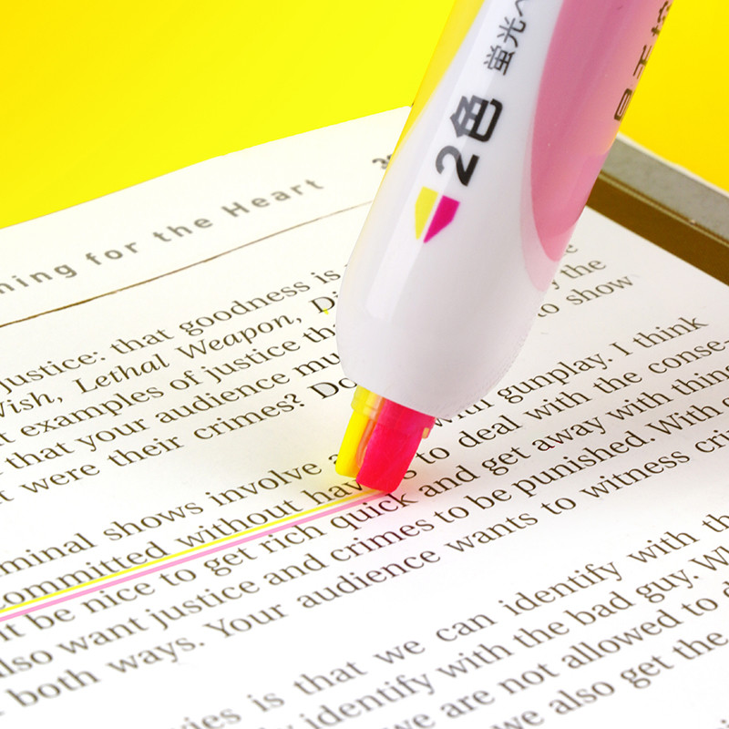 1 PC izcelšanas pildspalva 2 krāsu 1 fluorescējošie marķieri. Uzpildāmi izvelkami marķieri marķēšanai.