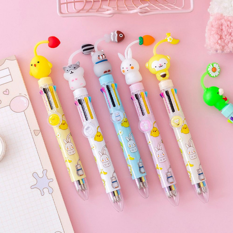Kreativna kemijska olovka u 8 boja s privjeskom Neutralna olovka s crtanim životinjama Alati za pisanje s grafitima Uredski pribor Školski pribor