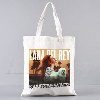 Lana Del Rey Αστεία τσάντα αγορών Γραφική Tote Harajuku Γυναικεία πάνινη τσάντα ώμου Γυναικεία Ulzzang Eco μεγάλης χωρητικότητας