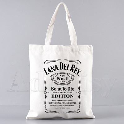 Lana Del Rey Funny Shopping Bag Graphic Tote Harajuku Ženska platnena torba na rame Ženska Ulzzang Eco Large-Capacity