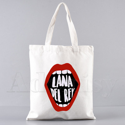 Lana Del Rey Funny Shopping Bag Graphic Tote Harajuku Ženska platnena torba na rame Ženska Ulzzang Eco Large-Capacity