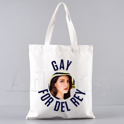 Lana Del Rey Funny Shopping Bag Graphic Tote Harajuku Ženska platnena torba na rame Ženska Ulzzang Eco Large-Capacity