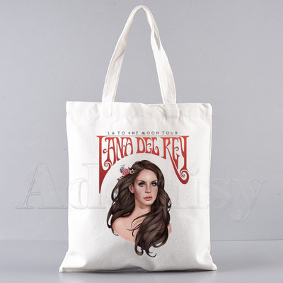 Lana Del Rey Funny Shopping Bag Graphic Tote Harajuku Ženska platnena torba na rame Ženska Ulzzang Eco Large-Capacity