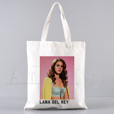 Lana Del Rey Funny Shopping Bag Graphic Tote Harajuku Ženska platnena torba na rame Ženska Ulzzang Eco Large-Capacity