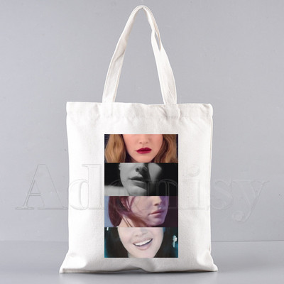 Lana Del Rey Funny Shopping Bag Graphic Tote Harajuku Ženska platnena torba na rame Ženska Ulzzang Eco Large-Capacity