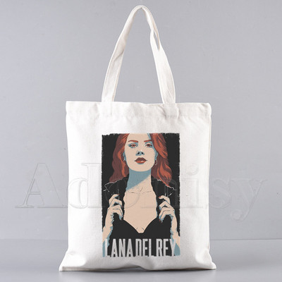 Lana Del Rey Funny Shopping Bag Graphic Tote Harajuku Ženska platnena torba na rame Ženska Ulzzang Eco Large-Capacity